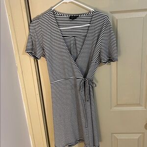 Topshop striped wrap dress